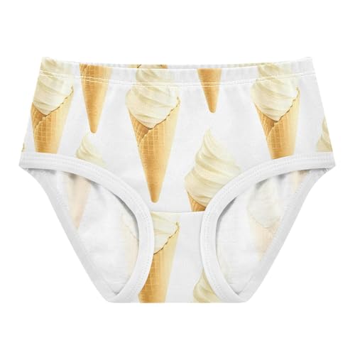 Cotton Toddler Underwear Floral Realistic Ice Cream Cone White Panties for Girl Colorful Briefs Kids Undies 2t
