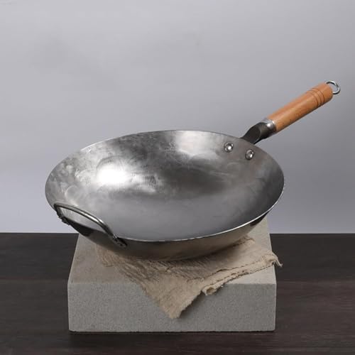 Wok tradicional redondo 34 cm con mango de madera miniatura 2