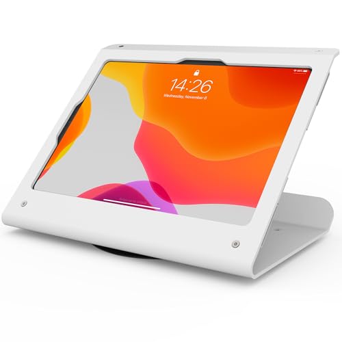 Beelta Tablet POS Stand - Heavy Duty Steel Kiosk Stand with 360° Swivel Base Anti-Theft Compatible with 10.9' iPad 10th, Pro 11' 1 2 3 4, Air 4 5, Air 11', iPad 11'(A16) - BSC102WA
