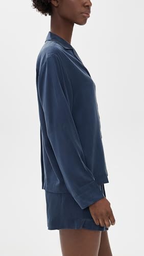 Lunya Women's Long Sleeve Silk Button Up Shorts Set4