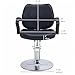 Salon Barber Chair, 360° Barber Chair Salon Chair for Hair Stylist, Adjustable Height, Chrome Base, Durable Frame & Footrest, Swivel Styling Braiding Hairdresser Chair for Home Barbershop (Black)