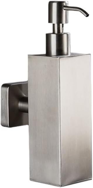 Soap Dispenser Stainless Steel Wall Mounted Soap Dispenser Bathroom Squeeze & Punch Single Lotion Bottle Black/Silver/Gold Soap Dispenser Bathroom(Silver)