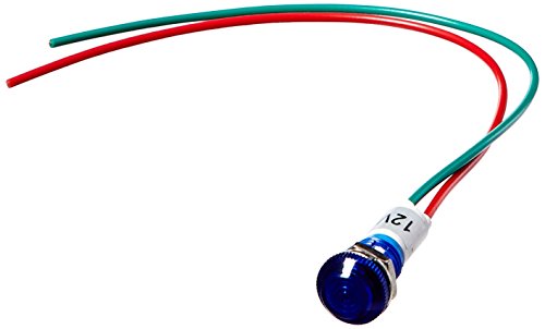 Yuco YC-9WRT-23B-12-10 9MM LED Indicator Miniature Pilot Light 12V AC or DC, Blue, 10 Piece