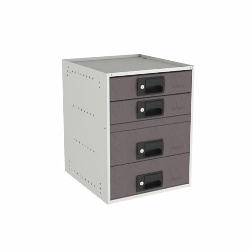 4 Drawer Storage Cabinet | Van Storage System | Series 4 | Lockable Metal Drawers | Galvanized Steel | Powder Coated
