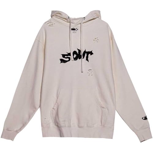 Olivia Rodrigo - Unisex Sour Butterfly Pullover Hoodie, Color Natural, Size: Large