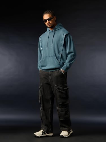Sweat-shirt coréen élégant en coton solide avec finition bouton-pression - 2
