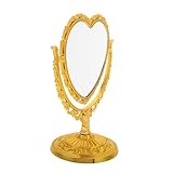 Conception portable : léger et compact, ce qui le rend facile à déplacer et à installer dans différents endroits, miroir en forme de cœur, miroir mignon