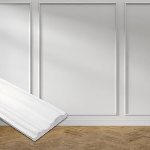 Molding de panel de rail de chaise garniture décoration murale 3m - 2