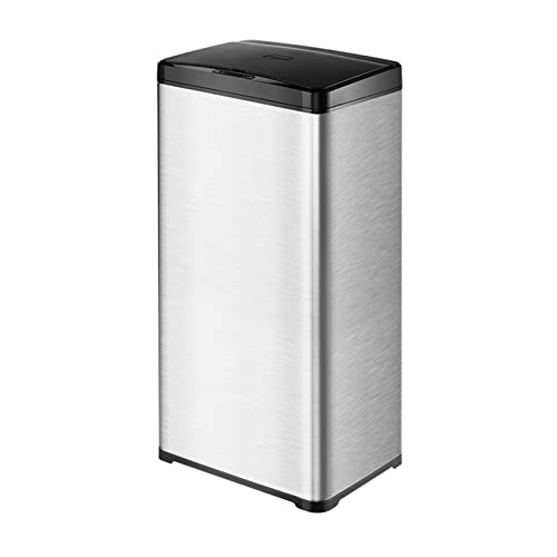 Basurero de Cocina igente de Acero Inoxidable con Sensor, Grande, de Metal, Rectangular, para Interior con Tapa, Capacidad de 13 galones, 3 Estilos Disponibles para baño