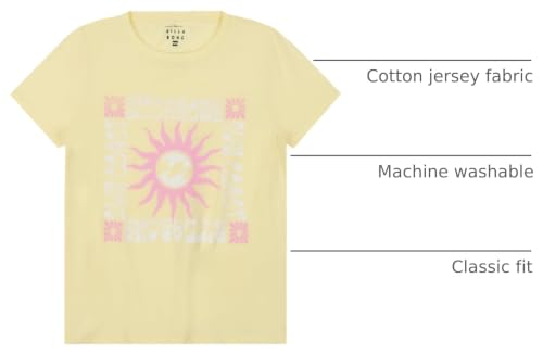 Image of Billabong Girls' Premium Short Sleeve Logo Graphic Tee, Crew Neck T-Shirt, Soft & Comfortable