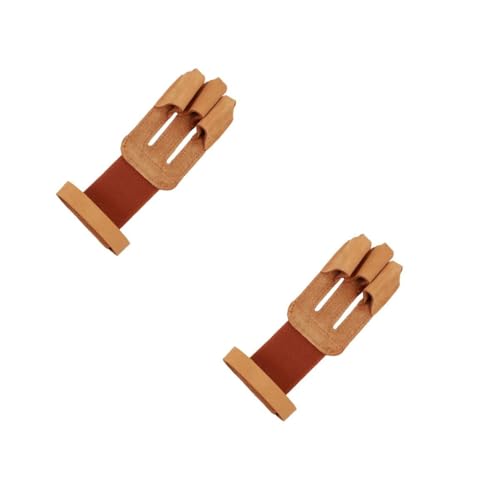ibasenice 1Pc Finger Protector Guard for Archery Hunting and Outdoor Sports Three Finger Gloves Non Gloves Durable and Comfortable Design Suitable for Right and Left Hand Users Brown