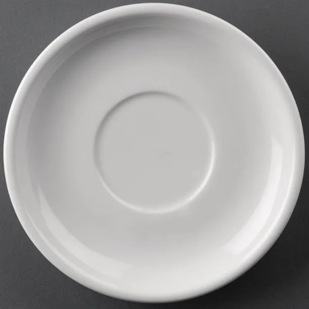 Olympia Athena Untertassen 145 mm/5,75 Zoll (24 Stück), weißes Porzellan, passend für Tassen CC201, GG870 und CC200, Catering-Ausrüstung… – Ansicht 2