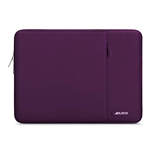 Image of MOSISO Laptop Case 14 inch, 14 inch Laptop Sleeve Compatible with HP Lenovo Dell ASUS Acer, HP Stream, Dell Latitude, Lenovo IdeaPad, Polyester Vertical Computer Sleeve Bag with Pocket, Magenta Purple