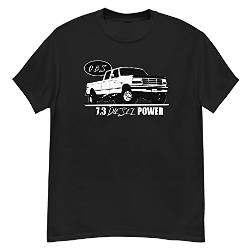 Aggressive Thread OBS Crew Cab Truck T-Shirt with American Flag Design