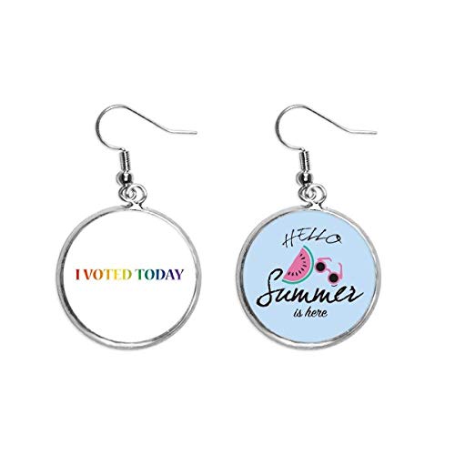 Pendientes de sandía con diseño arco iris LGBT y enganche de lóbulo