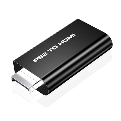 Beigemo Adaptador PS2 a HDMI 1080P con Salida de Audio de 3.5 mm para monitores HDTV/HDMI,...