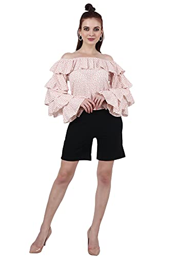 Image of POPWINGS Casual Beige Floral Printed Shorts