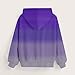 Cute Hoodies for Girls Cute Fashion Gradient Casual Hooded Sweatshirts Winter Oversized Long Sleeve Pullover Tops Purple