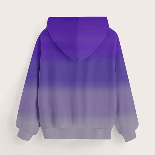 Cute Hoodies for Teen Girls Trendy Gradient Casual Hooded Sweatshirts Oversized Long Sleeve Fashion Pullover Tops3