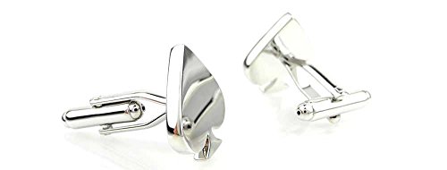 1 Par de Mancuernillas de Hombre Forma Corazón Plata miniatura 2