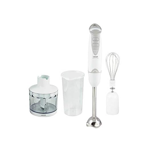 HAEGER Doce Plus -Conjunto Batidora de Mano Doce 400W, Vaso de 600ml, Picadora de Alimentos y Varilla Amasadora Desmontable
