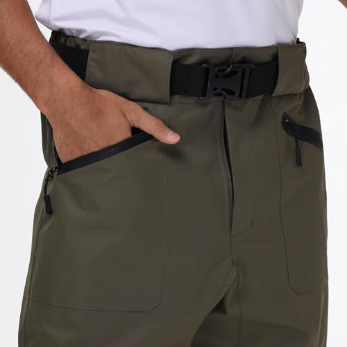 VZKAK Fishing Waders for Men and Women,Wading Pants with Neoprene Stocking Foot,High-Waisted Wading Pants with Pockets Olive Green by VZKAK - Image 2