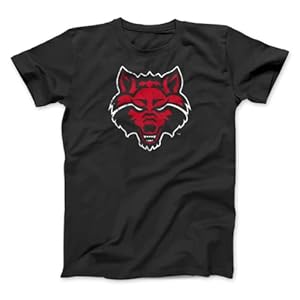 Arkansas State University Apparel Red Wolves Shirt Officially Licensed Super Soft NCAA Black Tshirt (XX-Large)