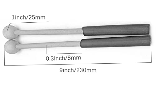 image for TUOREN 1 Pair 9 Inch Rubber Xylophone Sticks Tongue Drum Mallets Percu