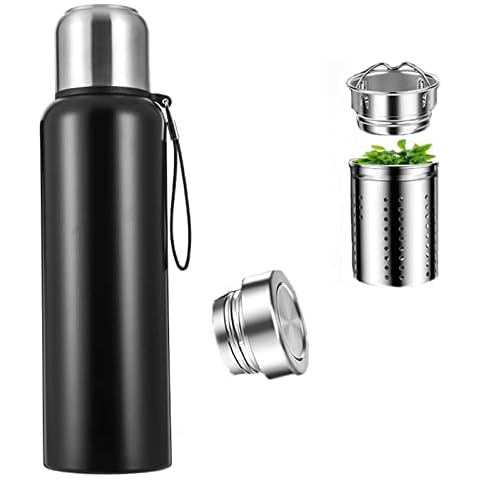 Insulated Vacuum Thermo Bottle, 28oz/800ML Large Capacity Stainless Steel Thermos Portable Flask Insulated Tumbler with Rope for Coffee hot and Cold Drink Cover