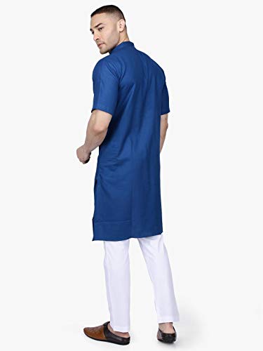 Image of Rajubhai Hargovindas Men's Premium Cotton Half Sleeve Solid Kurta