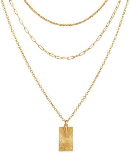 SEADAY Layered Gold Necklace for Women, Gold S...