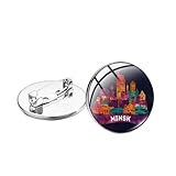  Repubblica di Bielorussia Broches Modello Rosso Bianco Cavaliere Cupola di Vetro Storico Spille Vintage Spilla Per Bambini Regalo Gioielli, Vetro