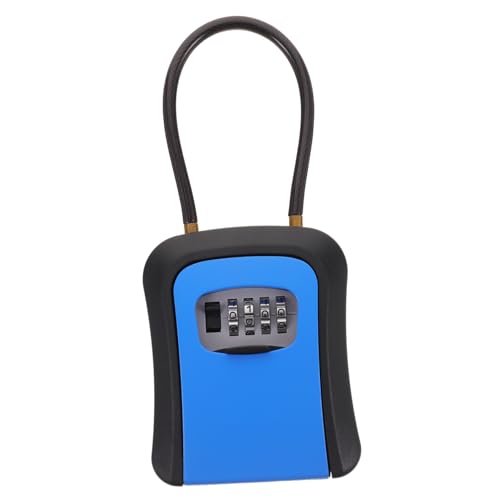 SHINEOFI Caja Cuadro De Clave De Contraseña Seguridad Ganchos De Coche Afuera Llavero del Coche Candados Llavero para Exterior Llave del Auto Armario Seguro Ventana Blue Aleación De Zinc