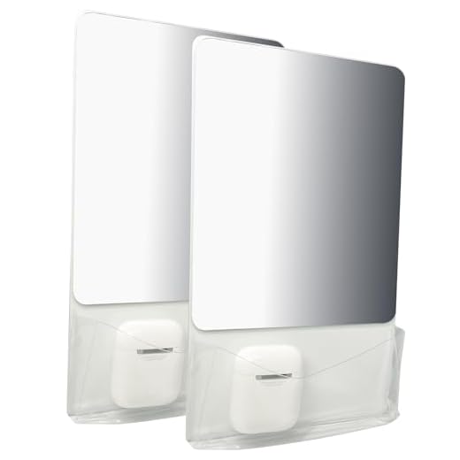 17+ Creative Locker Organization Ideas to Maximize Space 6 Neehows Magnetic Locker Mirror with Fully Magnetic Back, 9.45" x 5.51" Small Real Glass Super Clear Reflection Mirror with Storage Pocket for School Locker Refrigerator Office Cabinet -White, 2 Pcs