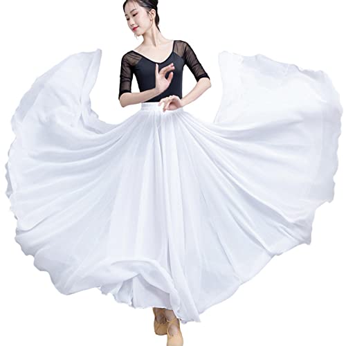 Jupe plissée uni A-line blanche en mousseline avec volants taille M
