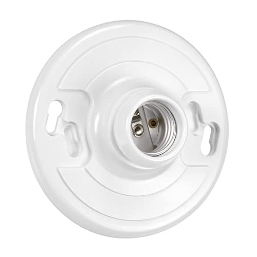 Maxxima MEW-LS510-02 Keyless Plastic Lamp Holder - One-Piece Medium Base, E26 Socket Outlet Box Mount, 660W, Ceiling Lighting thumb #2