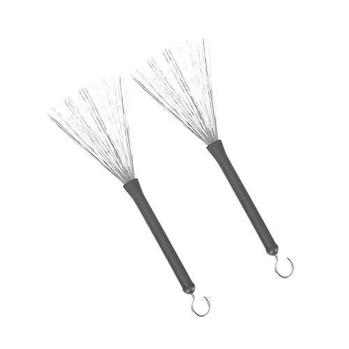 VANZACK Set of 2 Wire Drum Brushes - Steel Wire Brush for Drums Drum Stick Brush for Jazz and Percussi
