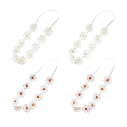 4PCS Baby Girls Daisy Flower Bows Headbands Spring Outdoor Hair Band Handmade Hair Accessories For Kids Toddlers Infants Newborn2