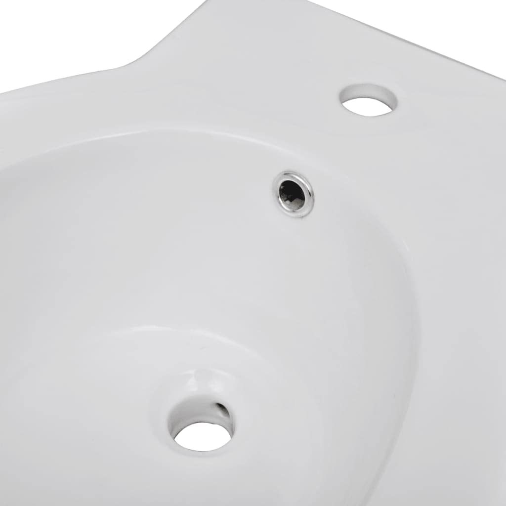 vidaXL Bidet Rond à Poser Céramique Sanitaire Blanc Toilette Cuvette Siège WC