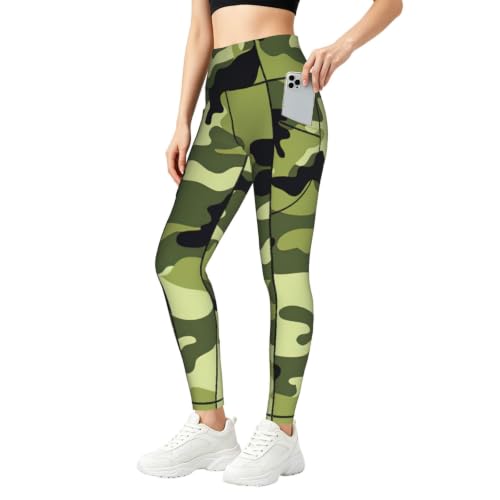 Pantalones de yoga elásticos estilo camuflaje para running y paseos informales