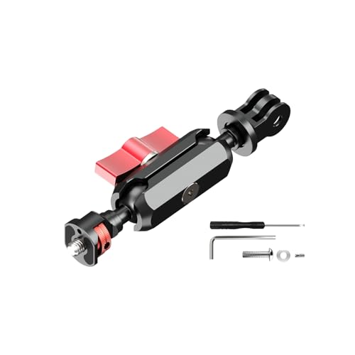 Brazo de aluminio de 1/4 para cámara de acción y luz LED en vivo