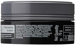 Gatsby Hair Styling Wax - Mat & Hard, For Side Blow Style, Mat Finish, Strong Hold, High Volume, Non Sticky, Easy Wash Off, Anytime Re-Stylable Hair Wax, 75gm