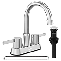 Cobbe 4" Centerset Bathroom Faucet - Matte Black With Pop-Up Drain & 360° Swivel Spout