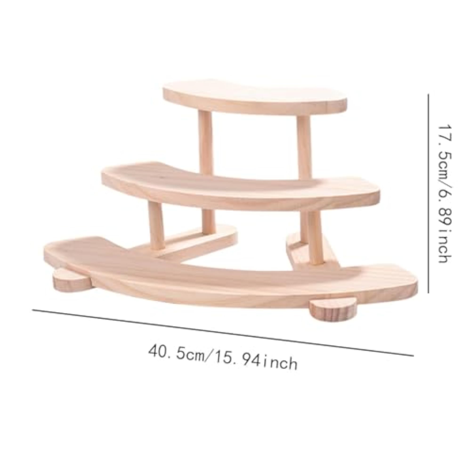 Wooden Display Rack for Cosmetic Storage, 3 Layers
