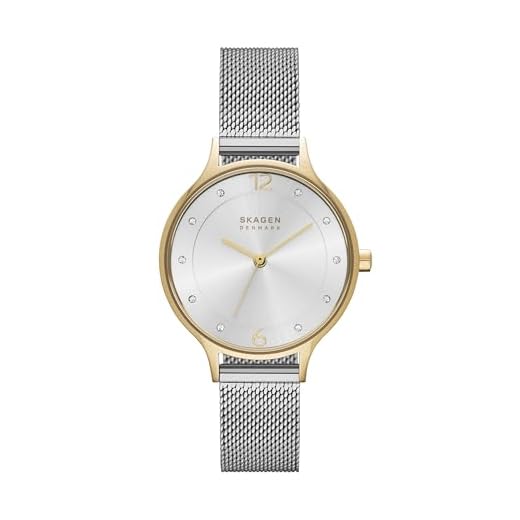 Skagen Women's Anita Quartz Stainless Steel MeshWatch, Color:Silver-tone, 12 (Model: SKW2340)