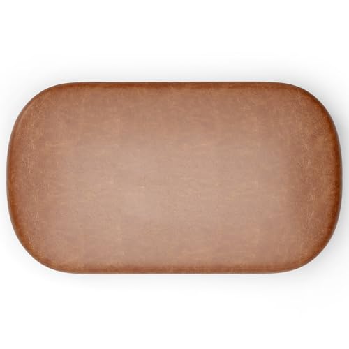 Puff Decorativo Orgânico para Living Quarto 100cm Doha W01 Couríssimo Camel - Lyam Decor