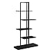Monarch Specialties Bookshelf, Bookcase, Etagere, 5 Tier, 60" h, Office, Bedroom, Metal, Laminate, White, Grey, Contemporary, Modern