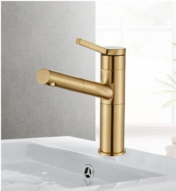 Robinet de lavabo extractible en laiton brossé de qualité supérieure