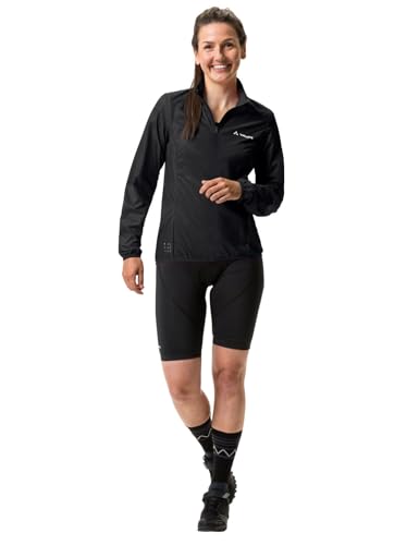 VAUDE Damen Matera Air Jacket, Leichte Windjacke, winddicht, atmungsaktiv & wasserabweisend, kleines Packmaß, Passform: Slim fit, black, 38