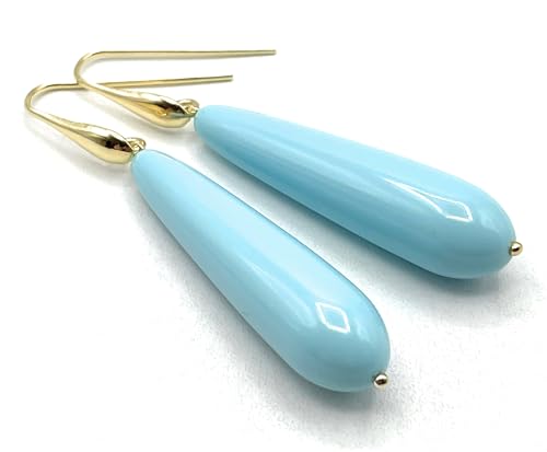 Boucles d'oreilles gouttes turquoises en vermeil, le cadeau idéal